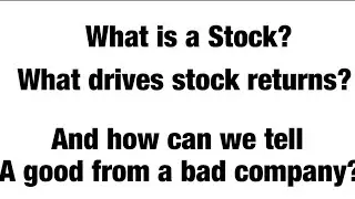 What is a Stock, What drives stock returns, and a good v.s a bad stock