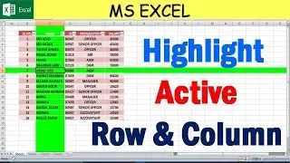 VBA Code for Highlight Active Row and Column