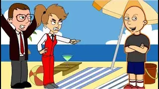 Classic Caillou Skips School to visit the Beach/GROUNDED