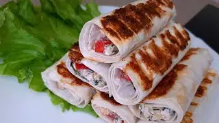 ТРУБОЧКИ ИЗ ЛАВАША С СЫРОМ И ПОМИДОРАМИ