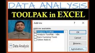 Data analysis toolpak in excel | How to add Data analysis tookpak in excel and use it