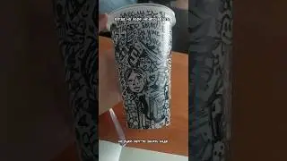 после пар я пошла в ту же кофейню и отдала стаканчик бариста :D#art #drawing #artist #castom