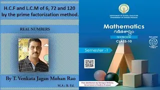 Example 4      H.C.F and L.C.M of 6, 72 and 120 by the prime factorization method.
