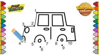 Connect The Dots counting 1 to 10 and coloring  | Car Ep15