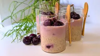 Bakewell-Inspired Overnight Oats - #MeatFreeMonday