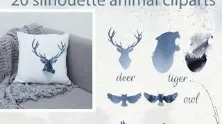 Winter forest magic. Large watercolor set
