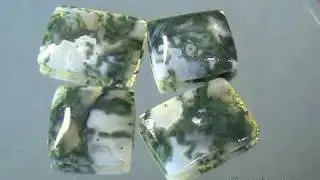 Моховой агат прямоугольной формы