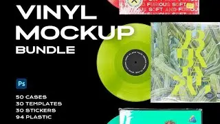 Mockups: Vinyl Mockup Bundle Template Record