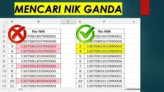 How to find duplicate NIK / same KTP number in Excel