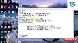 Example of Global and Local Variable in JavaScript