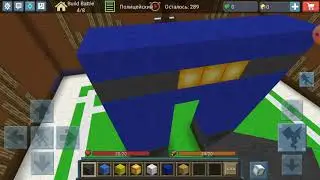 Руслан строит полицейского человека в игре blockman go