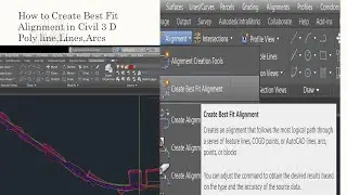 How to Create Best Fit Alignment in Civil 3 D Poly line,Lines,Arcs