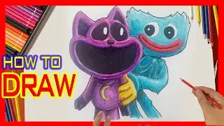 How to Draw Cat Nap & Huggy Wuggy - Smiling Critters - Poppy Playtime 3 -V3-2