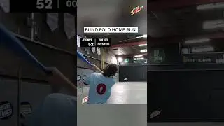 HE HIT A BLIND FOLD HOME RUN! #trickshot #blitzball #challenge #baseball