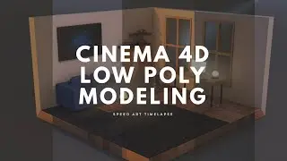 Low poly room modeling (SpeedArt) - Cinema 4D