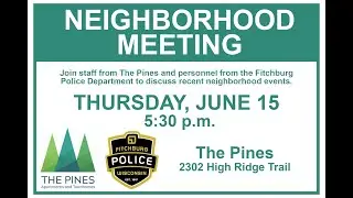 Fitchburg, WI Police - Pines Neighborhood Meeting 6 14 23