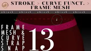ZB_13 | How to form a belt with Frame mesh & Curve strap snap with subtitles  (4K)