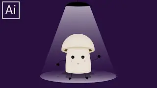 Happy Mushroom Artwork, Adobe Illustrator Tutorial