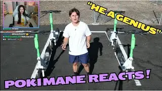 Pokimane Reacts to Michael Reeves new video | i built a car out of scooters