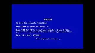 Old 90s Windows Blue Screen Of Death Meme