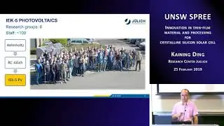 UNSW SPREE 201902- 25 Kaining Ding - Innovation in thin-film for crystalline Si solar cell