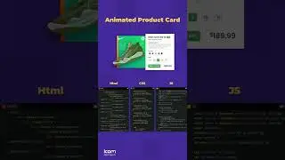 Animated Product Card using html, css and java script. 