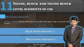 Inline level Elements, block level elements and inline block level elements in css