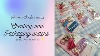 Asmr packaging order // Plexiglass keychain // relax music 🥰