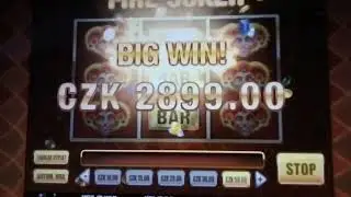 Fire Joker Slot BIG WIN board of BAR's RISK gamble automat game CZ casino #4