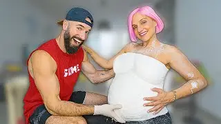 תבנית גבס לבטן ההיריון!!! באמת עשינו את זה