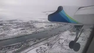SNOWY Landing in Wenatchee, WA - Alaska (Horizon) Dash 8-Q400