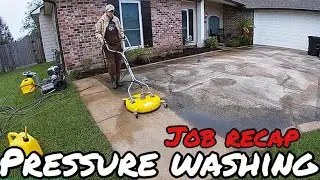 $450 PRESSURE WASHING JOB RECAP (TIME LAPSED) Ep. 20 Cement/ Pavement  Wash Pt. 2