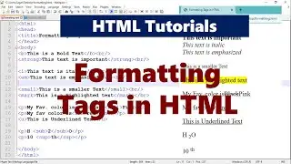 Creating a simple Web Page using Formatting Tags HTML
