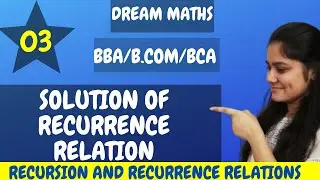 Most important questions of recurrence relations|Solution of recurrence relations|BCA Maths