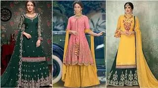 Party wear stylish palazzzo designs 2019-2020 || Punjabi palazzo suit pics || trending matching suit