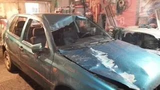 VW Golf 3 В хлам. Как выровнять крышу.  Часть №1