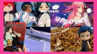 genshin, food, work, anime l vlog + unboxing