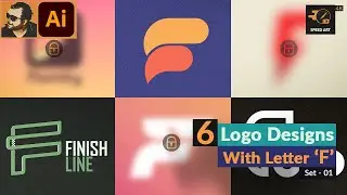 Minimal Logo Design Ideas with Letter "F" in Illustrator | Set 01 | Speed Art