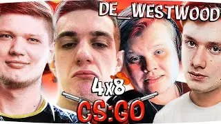 ЭВЕЛОН И СИМПЛ ИГРАЮТ ШОУМАТЧ 4х8 НА КАРТЕ DE_WESTWOOD 
