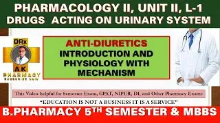 Antidiuretic Drugs || Introduction and Physiology || Pharmacology II, UNIT II, L-1 || Bpharm 5th Sem