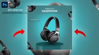 Photoshop Product Manipulation | Headphone Advertising Post Design | Hindi Tutorial #photoshop