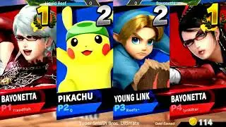 KOG3 Doubles - Liquid Q (P2/P3) vs Bayonetta (P1/P4) WR1 Smash Bros. Ultimate
