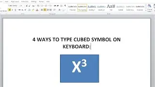 How to type a cubed symbol in word - Shortcuts and Alt Code for Cube Symbol