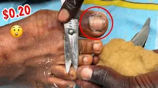 $0.20 NAIL SCISSORS CLEAN SHAVED BY A STREET BARBER. LOCAL STREET Pedicure
