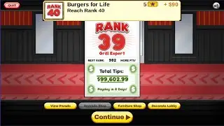 Papa's Burgeria HD - Reaching Rank 40 (Burgers for Life)