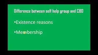Difference between self help group and CBO