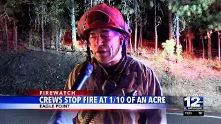 Crews stop Eagle Point vegetation fire at 1/10 of an acre