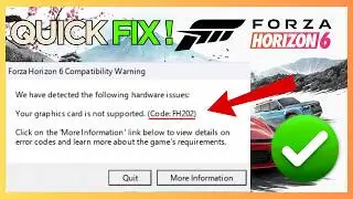 Fix Forza Horizon 6 Your Graphics Card is not Supported FH202