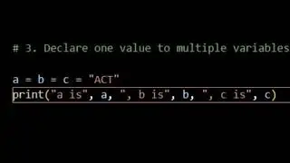 Declare one value to multiple variables (Level 1, Problem 3)