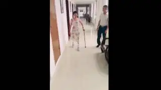 Chinese dak amputee walking